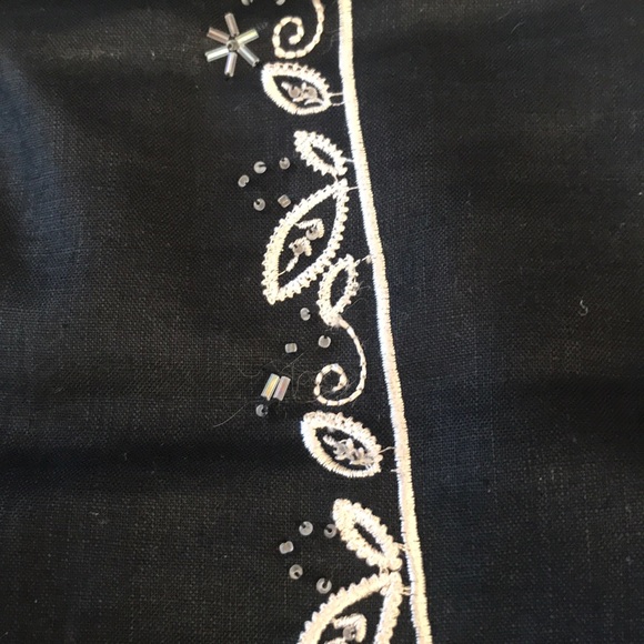 Anne Carson Linen Skirt: Black with Embellishments - Picture 5 of 6